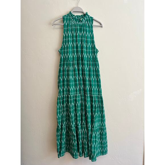 Universal Thread Embroidered Kelly Green Halter Tiered Maxi Dress Plus Size XXL - Picture 2 of 7